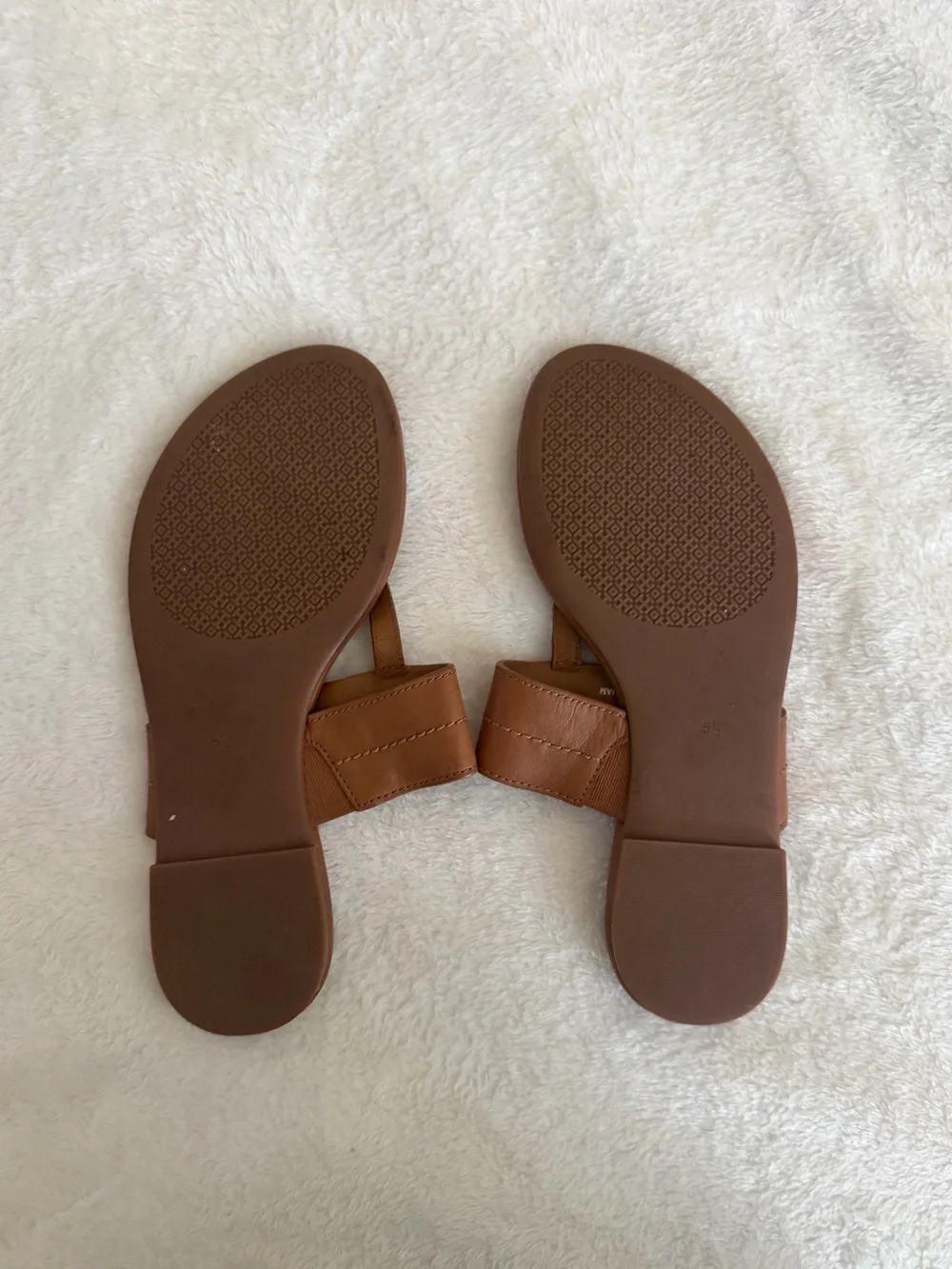 Tory Burch Brown Leather Logo Sandal